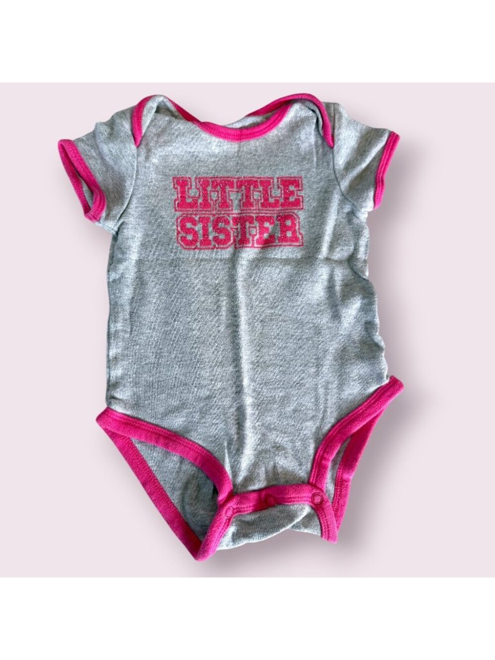 Carter’s Little Sister Baby Bodysuit Gray Pink 12 Months